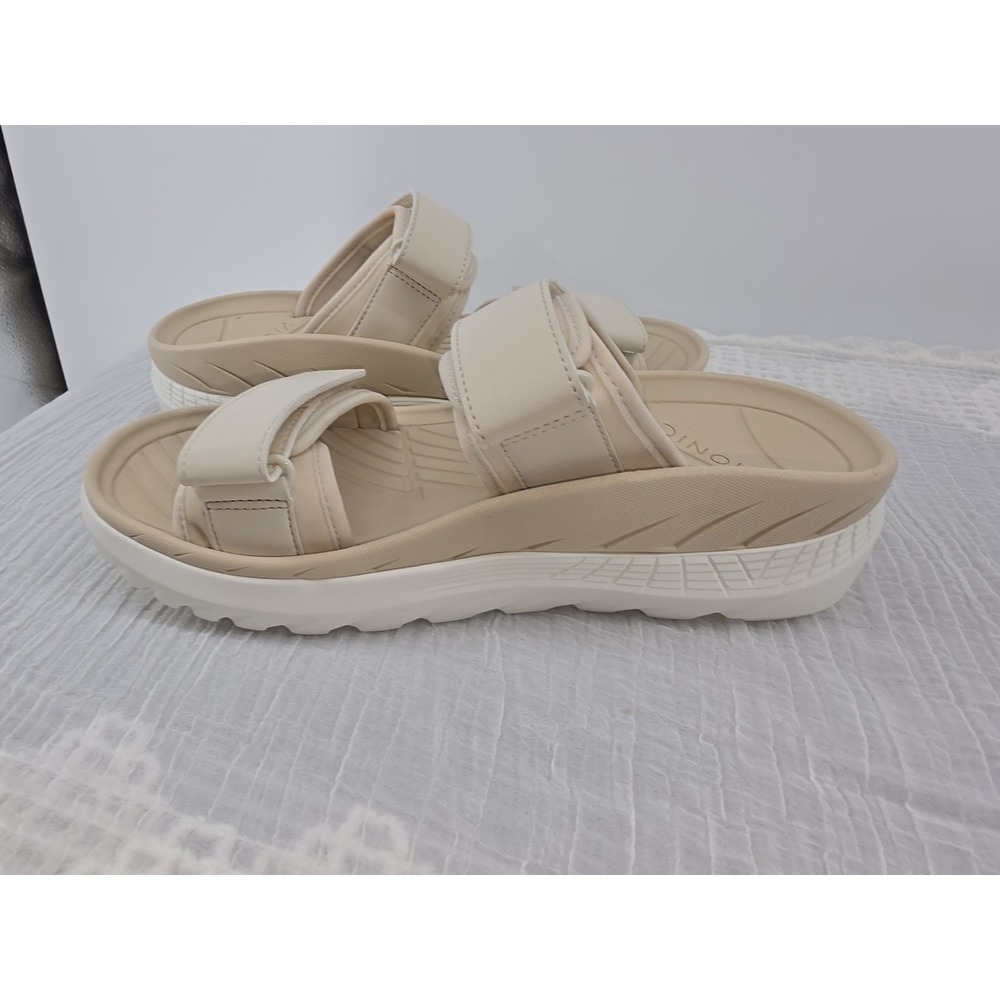 Vionic Renewal Adjustable Recovery Slide Sandals Cream Tan Women's Size 8 - Picture 12 of 16
